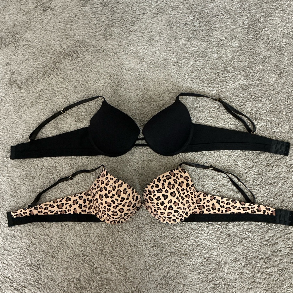 Juicy Couture Leopard Print and Black Women's Bra Set